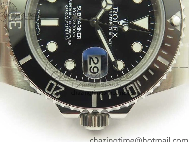 116610 And Best Edition Bracelet Case Submariner 904L SA3135 LN Ceramic Black 1:1 SS DJF 0424